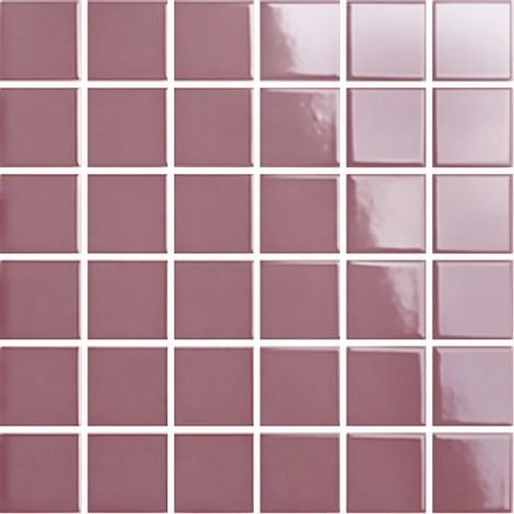 Mosaïque de grès cérame PICCOLO VELVET 5x5cm (finition brillante) -  Cameo rose - -  384 - Cameo rose - boîte de 0.93 m2