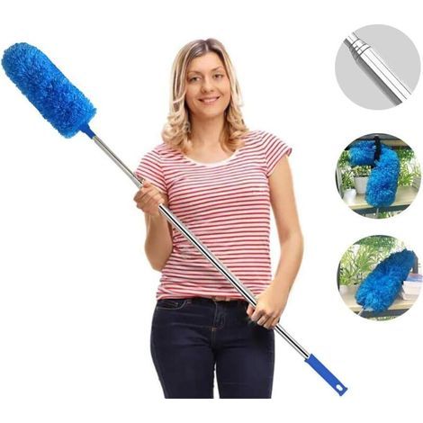 Plumeau Télescopique Lavable, Essuie-Poussière en Microfibre, Long Extensible jusqu'à 70 pouces pour Plafond (1/4)