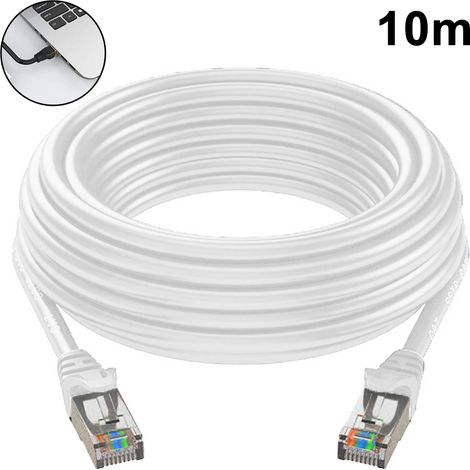 Cable Ethernet Cat6 - Plat - 32 AWG - 250 MHz - RJ45 Sans Accrochage - Pour Routeur Modem Ordinateur Console - 3 m (1/5)