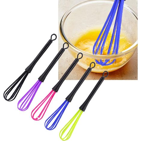 Fouet Plastique Coiffure - Outil Salon pour Mélangeur Crème et Couleur Cheveux, Lot de 5 Pièces, Économique et Pratique (1/5)