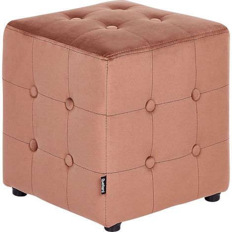 Pouf WISCONSIN Samtstoff Pfirsichrosa (1/5)