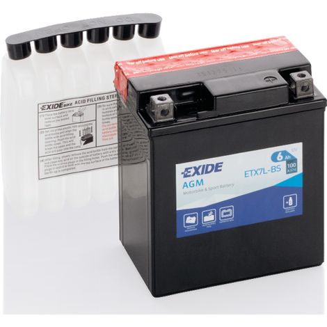 Batería Tudor YTX7L-BS para moto AGM Hermética Exide