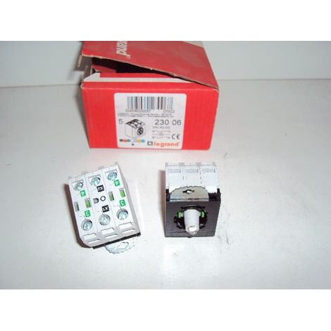 LEG023006 : Sous ensemble bloc pour têtes lumineuses ACS s/e 3p led 24v bc 2no v. OZMOS composables (1/2)