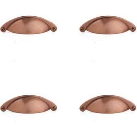 Stück Retro-Muschelgriffe, Vintage-Möbelknöpfe, Schubladengriffe mit Schrauben für Schränke, Kleiderschränke, Kommodenschubladen (B-430 Gebürstetes Rotbronze)