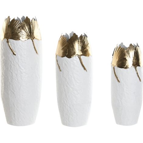 Jarron Set 3 Metal 21X21X55 Blanco (1/3)