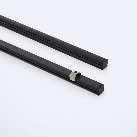 Profilo Alluminio Superficie 2m per Striscia LED fino a 6mm Nero 2 m Nero traslucido (1/4)