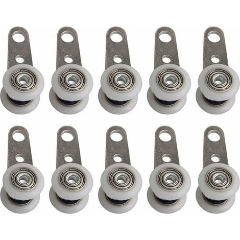 Lot De 10 Roulettes Pour Baies Vitres Ou Portes Coulissantes - En Mtal Et En Plastique - 4,5 X 1,9 Cm, (1/4)