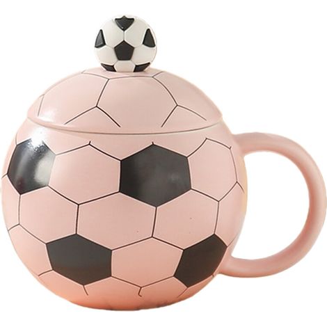 Divertente tazza a forma di pallone da calcio, rosa