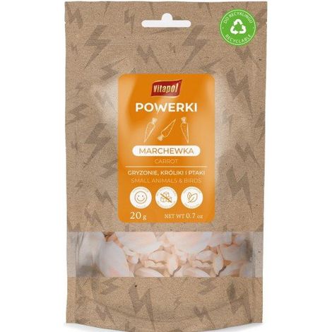 Vitapol Powerki Frutta e verdura liofilizzate per roditori, conigli e uccelli esotici - Carota 20g