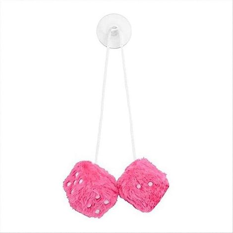 Dés à suspendre pour voiture, dés à suspendre au rétroviseur de voiture - Rose (1/5)