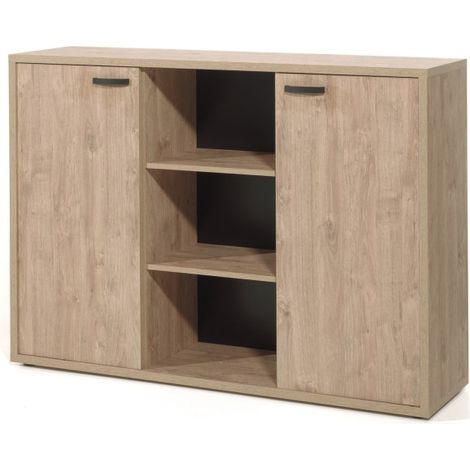 Buffet basso con ripiani e 2 porte colore quercia dorata collezione DEPÉ