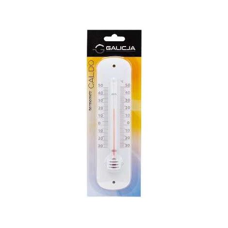 Termómetro de ambiente interior Caldo de 19,5 cm, metálico blanco, para colgar. (1/3)