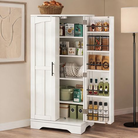 Buffet coloris blanc en MDF 60 x 40 x 120 cm (1/5)