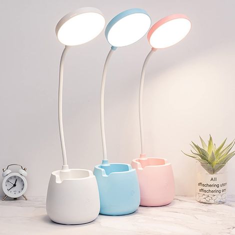 GARRYFIZH Petite lampe de bureau avec protection des yeux, lampe de chevet LED rechargeable, réglable et flexible, idéale pour les chambres d'étudiants (1/5)