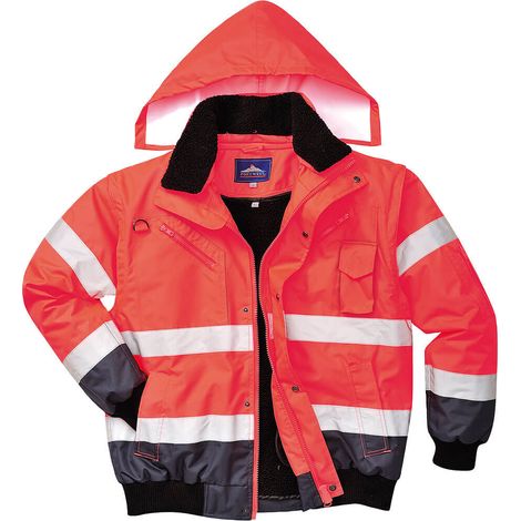 Hochsichtbarer Zweifarbiger Blouson Farbe: Rot/Navy Größe XL - Portwest (1/2)