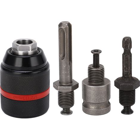 Mandrin de perçage sans clé, auto-serrant 1/2 pouce, pince 2-13mm, outil à changement rapide, queue hexagonale 63mm (1/5)