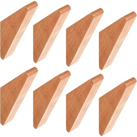 8 Pcs Porte Manteau Mural Bois, Crochet Patere en Bois, Patères Murales Triangulaires pour Suspendre Vêtements Chapeaux Serviettes Chambre Entrée Couloir Salle de Bain Cuisine, avec Vis