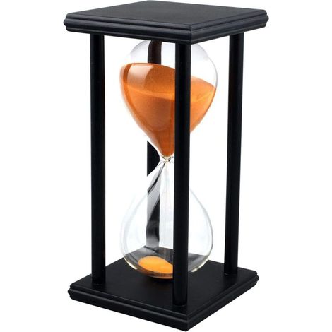 Bardusch-Sablier 60 minutes – minuterie décorative bois/orange, pour bureau/salon/fête/Noël (1/4)