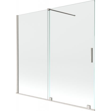 Paroi de baignoire coulissante à 2 volets Mexen Velar 170 x 150 cm, transparent, nickel brossé - 896-170-000-01-97 (1/2)