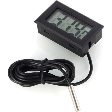 PIECE DETACHEE POUR RADIATEUR Mini thermomètre numérique LCD avec sonde externe 1 m à 5 m Câble noir (1/4)