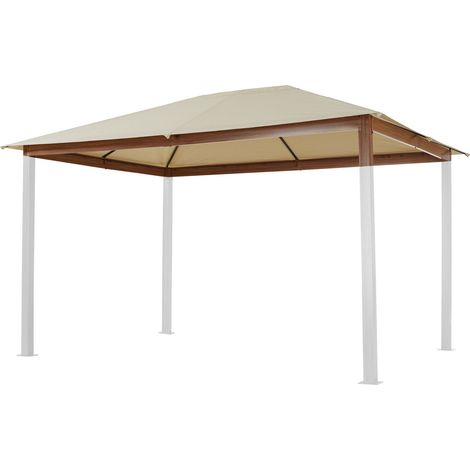 TOOLPORT Ersatzdach 3x4 m für Gartenpavillon Forest Premium 3x4m Plane ca. 220 g/m² Polyester Champagner (1/4)