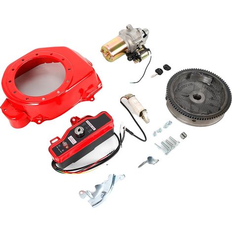 Kit de arranque eléctrico, componentes completos del motor, compatible con motores Honda, rojo. (1/5)