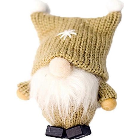Weihnachtsschmuck aus Wolle, hängende Puppe ohne Gesicht, Anhänger, Heimdekoration, Partyzubehör-Khaki (1/3)