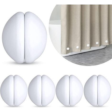 4 Paires d'aimants puissants pour rideau de douche - Revêtement en silicone anti-rayure, résistant à l'eau et anti-vent (1/5)
