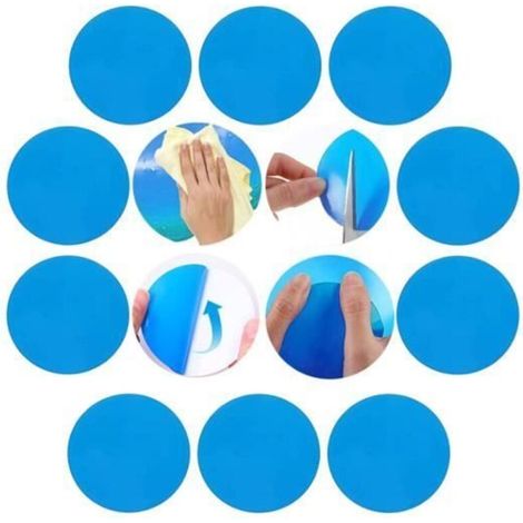 Rustines pour Piscine, 20 Pièces, Kit de Réparation, Patchs Auto-Adhésifs, Correctifs pour Piscine.