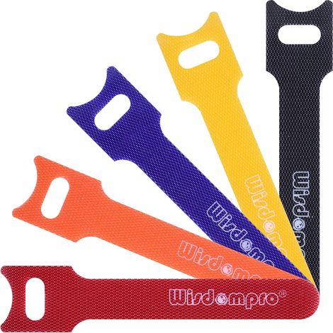 Lot de 50 attaches de câble réutilisables, attaches Velcro refermables et réglables pour la gestion des câbles d'ordinateur, l'organisation des cordons, la télévision et le bureau - 10 cm (1/5)