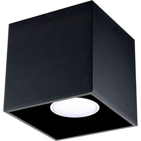 Plafonnier Carré pour Ampoule GU10 - Noir - SILUMEN (1/5)