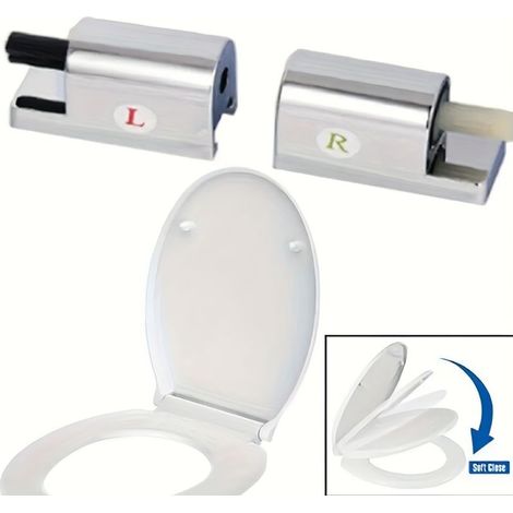 Kit de charnières pour abattant de WC à fermeture progressive silencieuse—Pièces de rechange pour WC et accessoires de salle de bain (1/5)