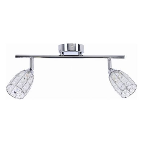 Plafonnier/applique déco chrome verre 2xG9 Shiba Candellux