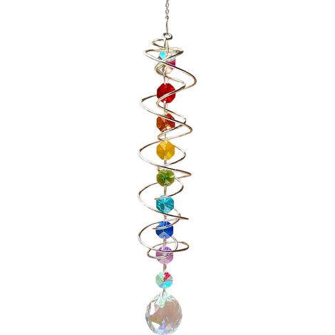 Attrape Soleil,Intérieur Fenêtre Extérieur Suspensions Décoration avec Design en Cristal Aux Couleurs Vives Carillon Eolien avec