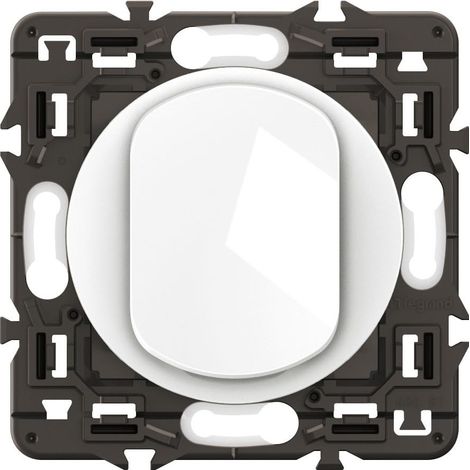 Interrupteur Simple ou Va-et-vient 10A Commande d'Eclairage Complète Prêt à Installer à compléter avec une Plaque Blanc Lot de 4 (1/2)