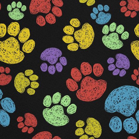 Tela decorativa para exteriores Oxford - motivo de huellas de patas pintadas 2 (1/5)
