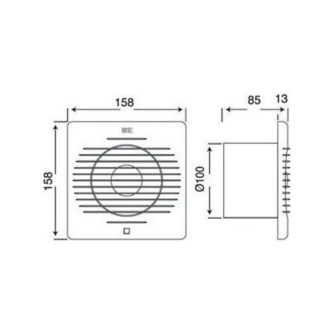 Extractor de baño 100mm 12W 230V