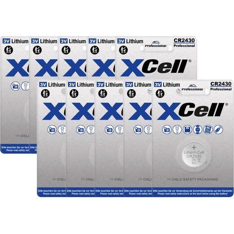 10x XCell CR2430 Lithium-Knopfzelle 3V – 1er Blister