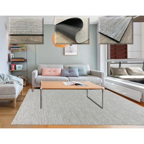 Tapis Vinyle tressé pour Salon - Tapis Cuisine Lavable - Tapis extérieur - Tapis de Cuisine - Tapis Vinyle Cuisine - Tapis Couloir, VINIL200 140x200 (1/5)