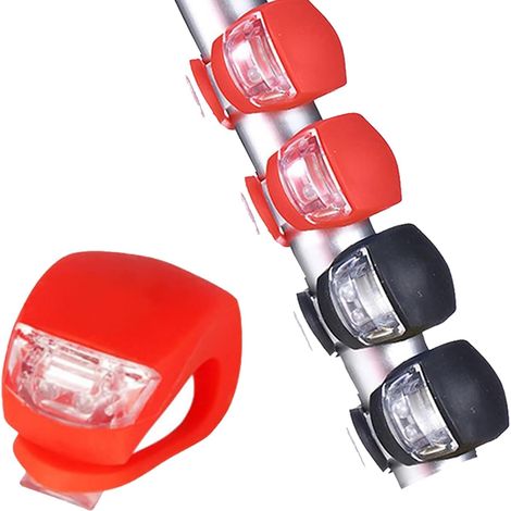 Vier Fahrradlichter vorne und hinten, kompatibel mit Outdoor-Radtouren, 3 Helligkeitsstufen, sicheres Fahren bei Nacht, flexibel, wasserdicht, LED (1/5)