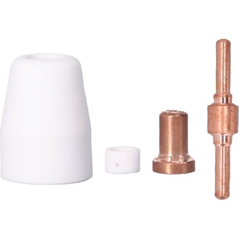 Kit d'accessoires pour torche plasma (110 pièces) : buses en porcelaine, électrodes et buses allongées, diffuseurs de gaz, kit de découpe plasma. (1/5)