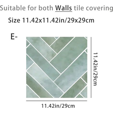 12 bandes adhésives imperméables et résistantes à l'huile pour carreaux de céramique Autocollants rétro pour sols et murs SCQ2070-5(29x29cm (1/5)