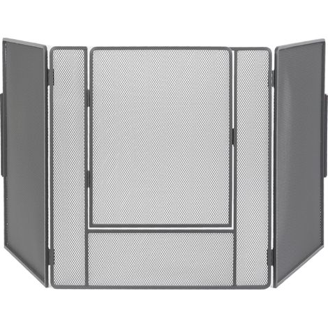 Le Marquier – Pare-feu cheminée acier peint 220x75cm – 3 volets L70/L80cm – Fixation murale avec vis M6 – Pour espaces confinés