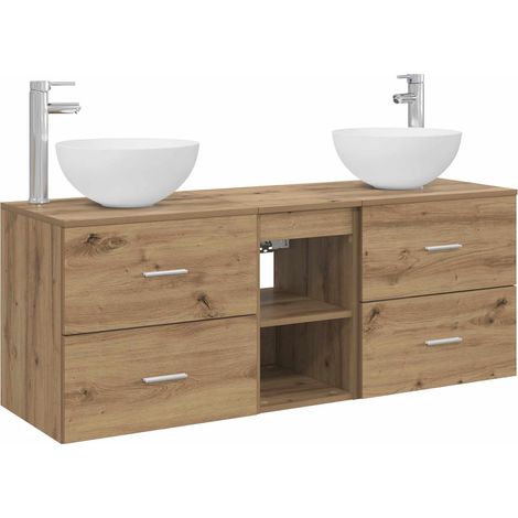 Bathroom Cabinet Set 3 pcs Artisan Oak 49.5 x 41 x 64.5 cm vidaXL (1/5)