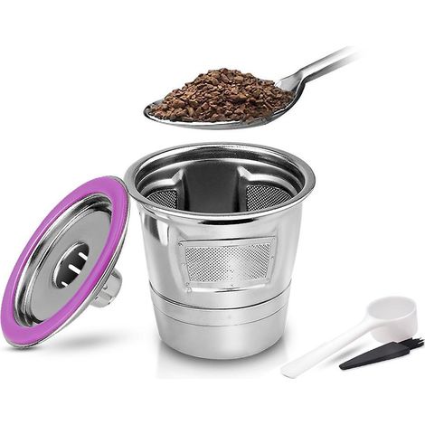 Edelstahl-Kaffeekapseln, Kaffeefilter, Becher, wiederverwendbares, nachfüllbares Kaffeekapsel-Set für