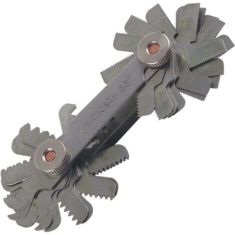 Stainless Steel Metric Screw Pitch Measuring Tool, with 55 Degree and 60 Degree Handle (Metric + Imperial (52pc)) (1/5)