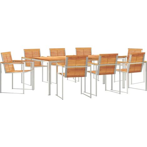 Maison Exclusive - Garten Essgruppe 9 pcs Massives Akazienholz un (1/5)