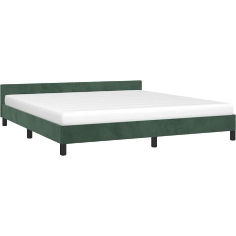 vidaXL Cadre de lit sans matelas vert foncé 180x200 cm velours (1/5)