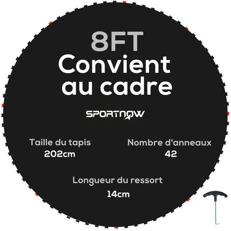 Tapis de course de rechange pour trampoline. Tapis de course de rechange compatible avec les trampolines de Ø 2,4 m et les ressorts de 14 cm. (1/5)