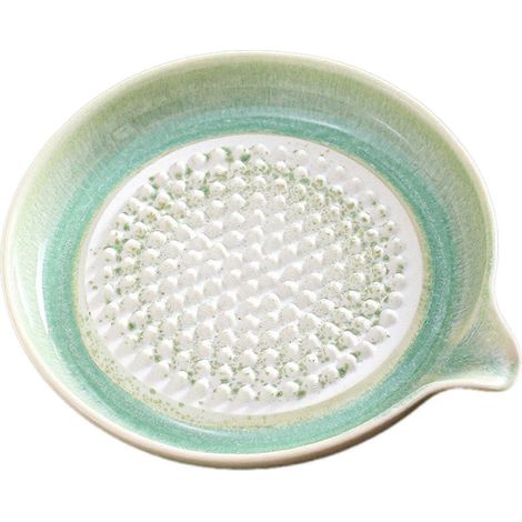 Râpe à ail et gingembre en céramique verte - Plaque à râper à dents acérées pour des saveurs fraîches, rangement multifonctionnel, compatible lave-vaisselle, en céramique de qualité alimentaire (1/5)